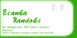 bianka mandoki business card